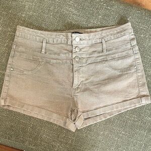 Army Green High Waisted Women's Shorts